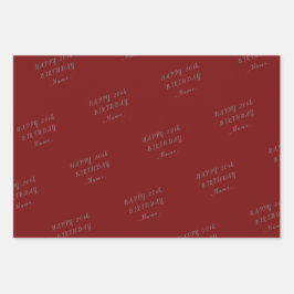 Hoja De Papel De Regalo Cumpleaños feliz y rojo