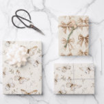 Hoja De Papel De Regalo Cumpleaños Mariposas Crema Chic<br><div class="desc">Cumpleaños o Despedida de Soltera Mariposas Crema Chic</div>