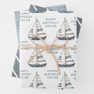 Hoja De Papel De Regalo Cumpleaños Náutico I