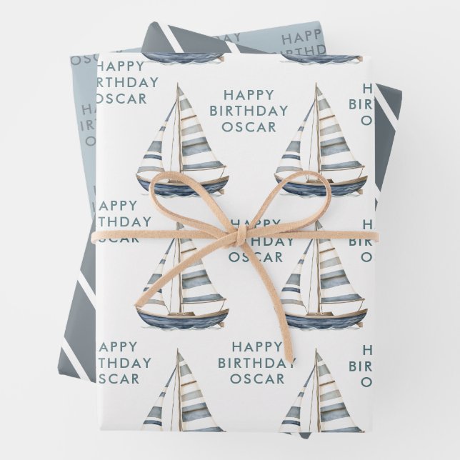Hoja De Papel De Regalo Cumpleaños Náutico I (In situ)
