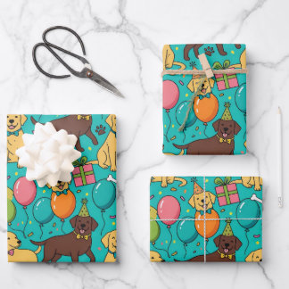 Hoja De Papel De Regalo cumpleaños personalizado caprichoso de Labrador Re