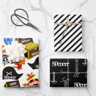 Hoja De Papel De Regalo Cumpleaños pirata personalizada