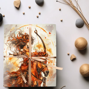 Hoja De Papel De Regalo cumpleaños sagittarius chica zodiac