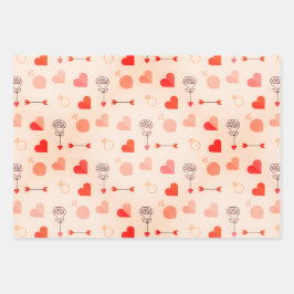 Hoja De Papel De Regalo Cupid arrow with hearts valentine