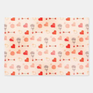 Hoja De Papel De Regalo Cupid arrow with hearts valentine