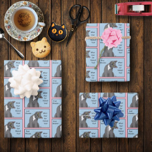 Hoja De Papel De Regalo Curioso gato azul para siempre maravilla