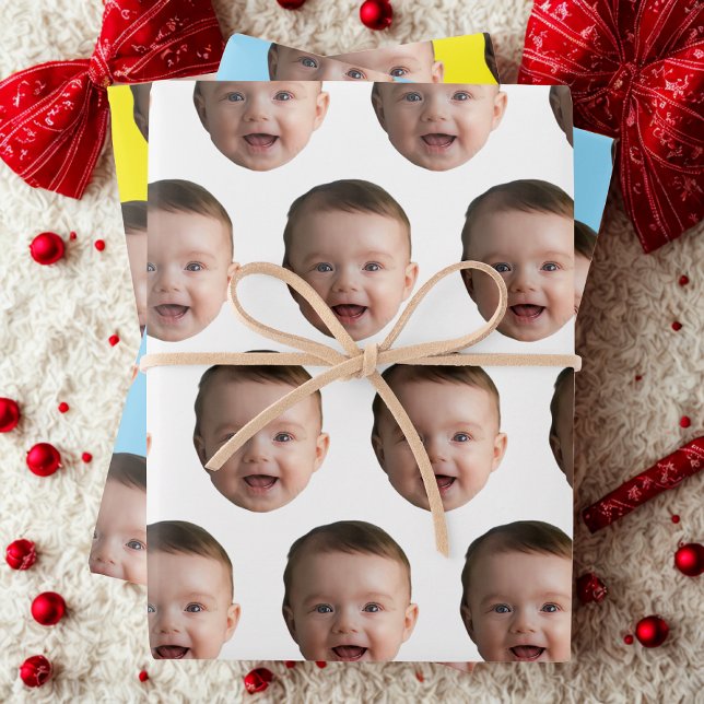 Hoja De Papel De Regalo Custom Baby Face, Funny custom photo (Subido por el creador)