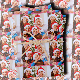 Hoja De Papel De Regalo Custom Holiday Photo Collage