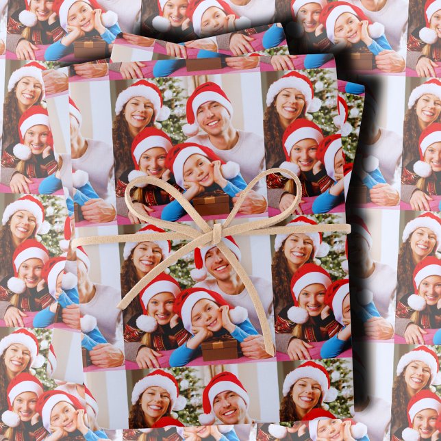 Hoja De Papel De Regalo Custom Holiday Photo Collage (Subido por el creador)