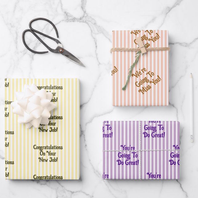 Hoja De Papel De Regalo Custom Message New Job Congratulations Gift (Anverso)