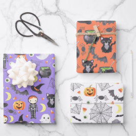 Hoja De Papel De Regalo Cuta acuarela Halloween Disstume niños
