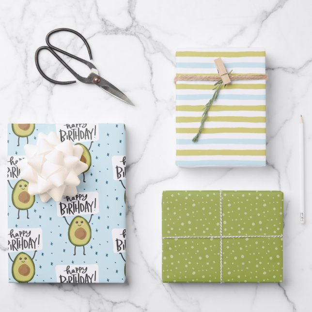 Hoja De Papel De Regalo Cute Aguacate Cumpleaños Regalo (Anverso)