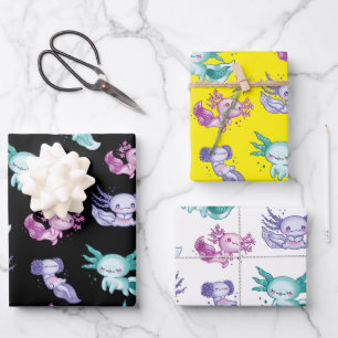 Hoja De Papel De Regalo Cute Axolotls