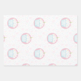 Hoja De Papel De Regalo Cute Birthday Cupcake with Candle