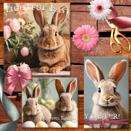 Hoja De Papel De Regalo Cute Bunnies Feliz Pascua
