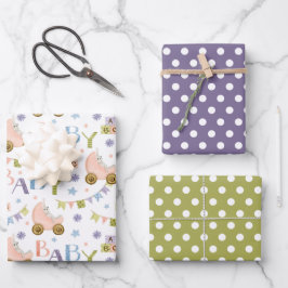 Hoja De Papel De Regalo Cute Bunny Rabbit Baby Shower