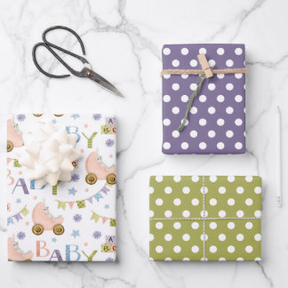 Hoja De Papel De Regalo Cute Bunny Rabbit Baby Shower