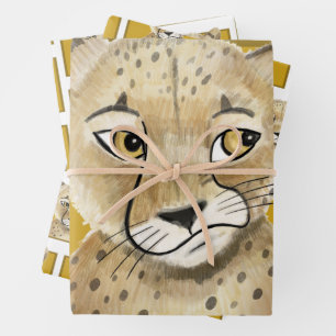 Hoja De Papel De Regalo Cute cheetah