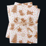 Hoja De Papel De Regalo Cute Christmas Cookie<br><div class="desc">An adorable Christmas wrapping set features a cute Christmas cookie characters.</div>