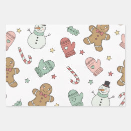 Hoja De Papel De Regalo Cute Christmas Seamless Pattern Wrapping Paper – G
