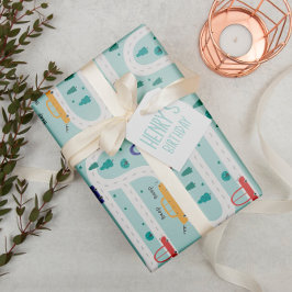 Hoja De Papel De Regalo Cute Colorful Card Birday Boy