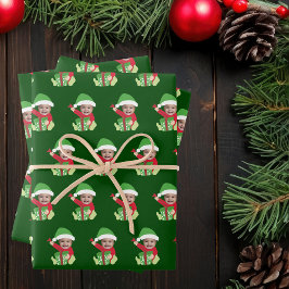 Hoja De Papel De Regalo Cute Custom Baby Face Photo Elf Christmas