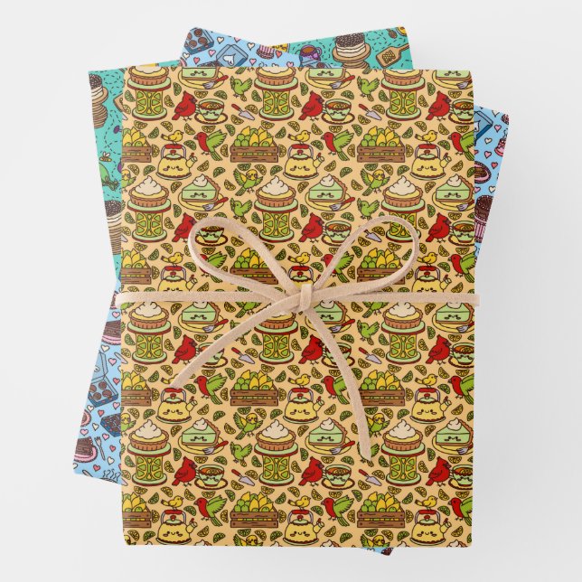 Hoja De Papel De Regalo Cute dessert-inspired patterns wrapping paper (In situ)