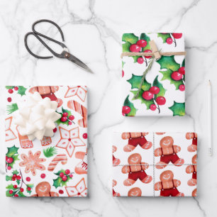 Hoja De Papel De Regalo Cute Gingerbread Navidades Baby Shower