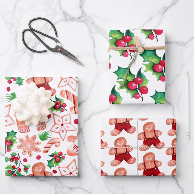 Hoja De Papel De Regalo Cute Gingerbread Navidades Baby Shower (Anverso)
