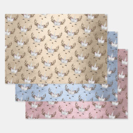 Hoja De Papel De Regalo Cute Gold Blue Rosa Gold Unicorn Patentes