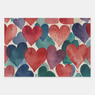 Hoja De Papel De Regalo Cute Gold Hearts Wrapping Paper