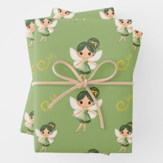 Hoja De Papel De Regalo Cute Green