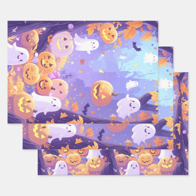 Hoja De Papel De Regalo Cute Halloween (Set)