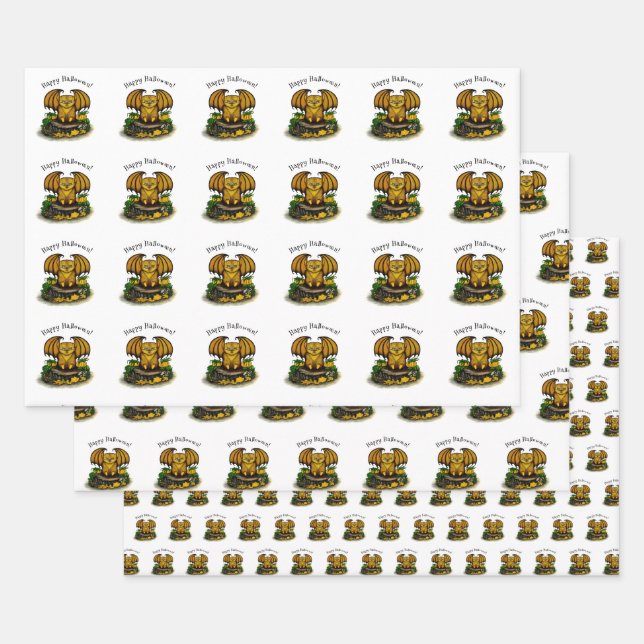 Hoja De Papel De Regalo Cute Halloween Bat (Set)