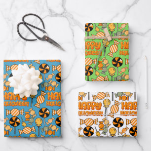 Hoja De Papel De Regalo Cute Halloween Candy Sweets Lollipop