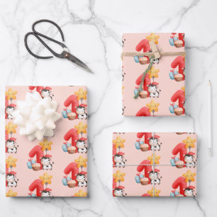 Hoja De Papel De Regalo Cute Happy Cow 1º cumpleaños