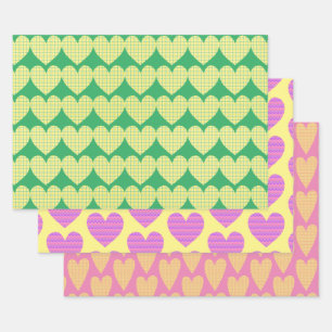 Hoja De Papel De Regalo Cute Heart Art Retro Style Love