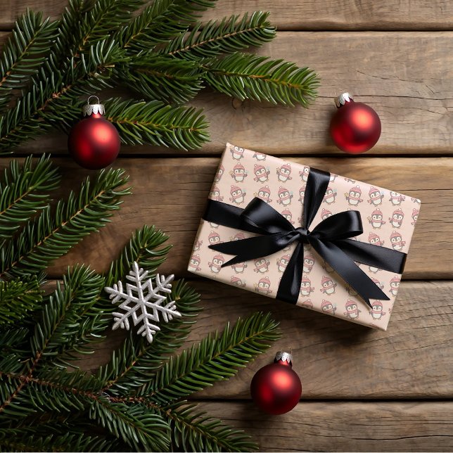 Hoja De Papel De Regalo Cute kawaii penguin and gingerbread  (Subido por el creador)