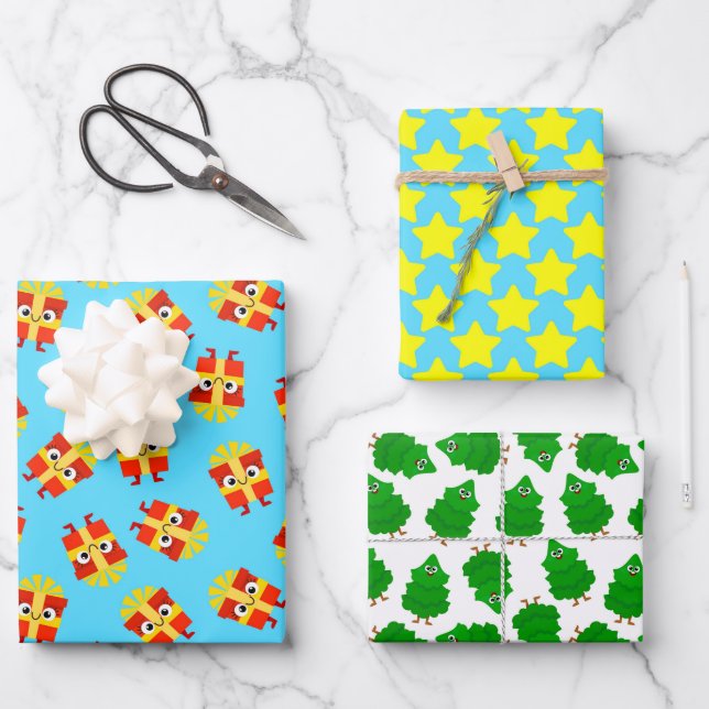 Hoja De Papel De Regalo Cute Kids’ Christmas Wrapping Paper (Anverso)