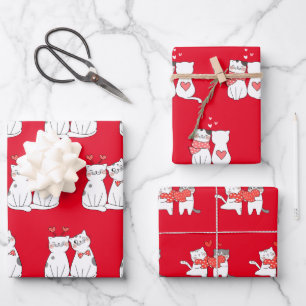 Hoja De Papel De Regalo Cute Kitty Couple