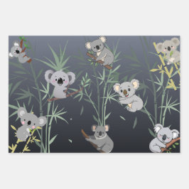 Hoja De Papel De Regalo Cute Koala & Bamboo Tree Modern Art