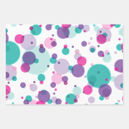 Hoja De Papel De Regalo Cute menta rosa morado puntos coloridos Nombre cum