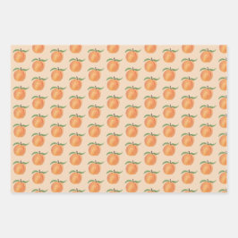 Hoja De Papel De Regalo Cute Painted Peach Fruit Illustration