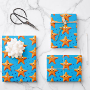 Hoja De Papel De Regalo Cute Personalizado Starfish Blue Ocean