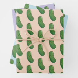Hoja De Papel De Regalo Cute Pickle