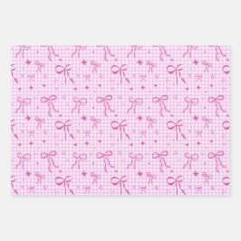Hoja De Papel De Regalo Cute Pink Bow Wrapping Paper