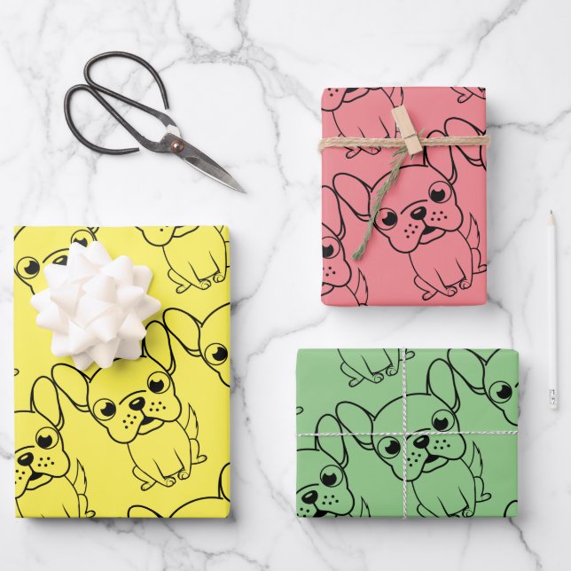 Hoja De Papel De Regalo Cute Pug (Anverso)