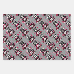 Hoja De Papel De Regalo Cute Raccoon Valentine Buffalo Testético