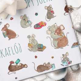 Hoja De Papel De Regalo Cute ratones leyendo libros Jolabokaflod