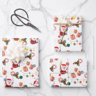 Hoja De Papel De Regalo Cute santa